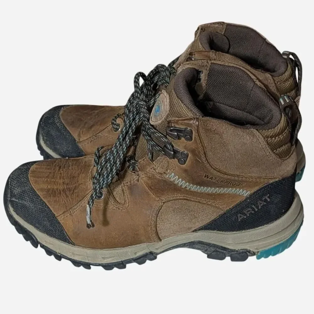 Ariat Skyline Mid Waterproof Hiking Boots Womens 7.5 Brown Leather Trail Shoes
